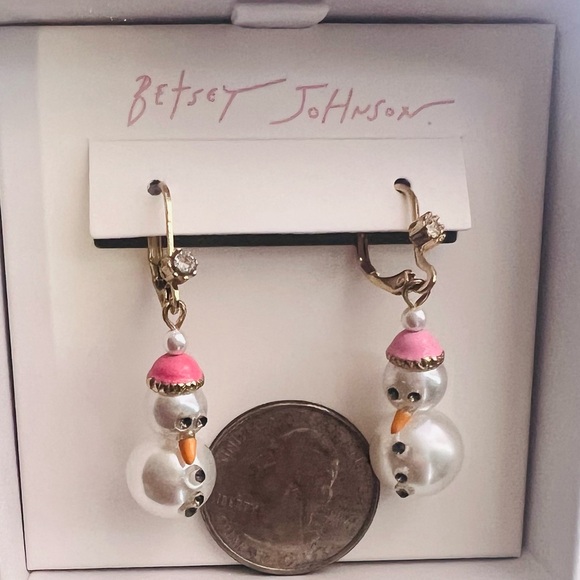 New Betsey Johnson Holiday Whimsy Snowman christmas earrings - Picture 6 of 6
